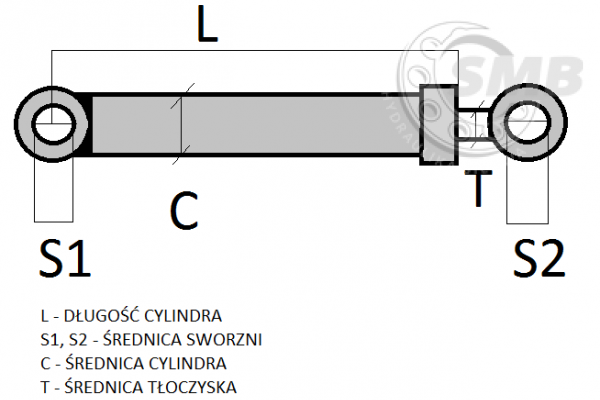 Siłownik z zamkiem CAT316 - 70/70/1190/165/85